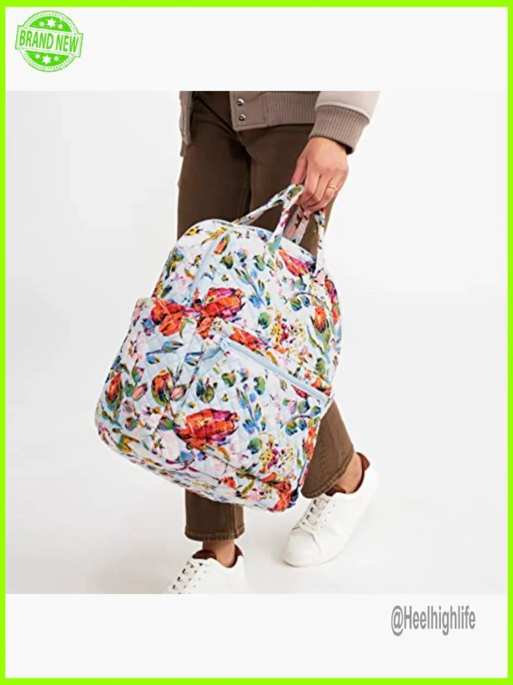 Recycled Cotton Backpack Tote with Laptop Pocket, 23L Capacity